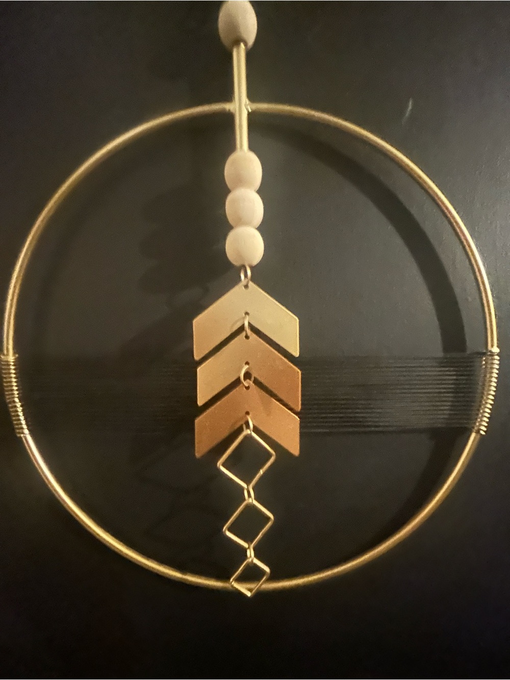 Boho Gold Geometric Drop Pendant Wall Decor